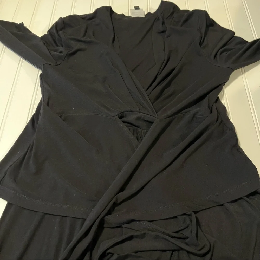 CAbi Faux Wrap Dress Dishy sz M | EUC | Versatile Minimalist Timeless Witchy - Picture 3 of 5